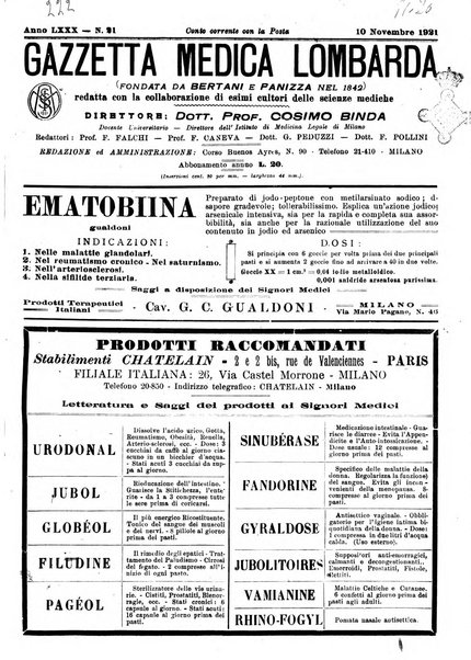 Gazzetta medica lombarda