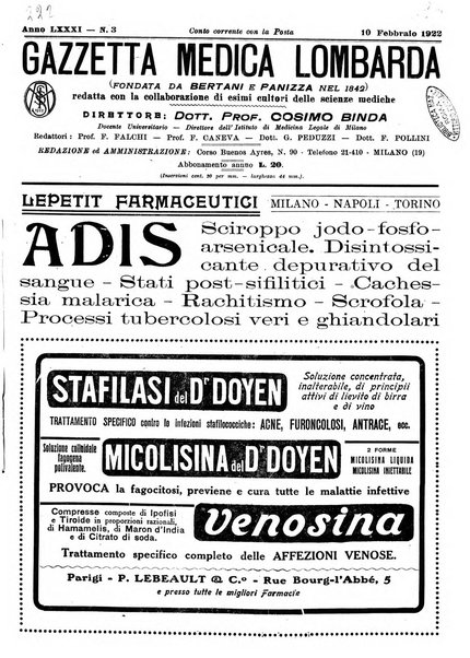 Gazzetta medica lombarda