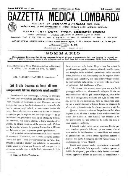 Gazzetta medica lombarda