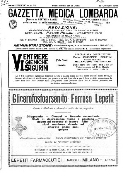 Gazzetta medica lombarda