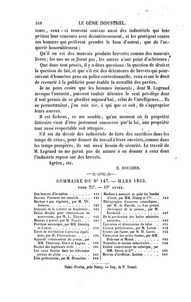 Le genie industriel revue des inventions francaises et etrangeres