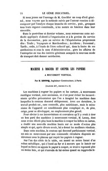 Le genie industriel revue des inventions francaises et etrangeres