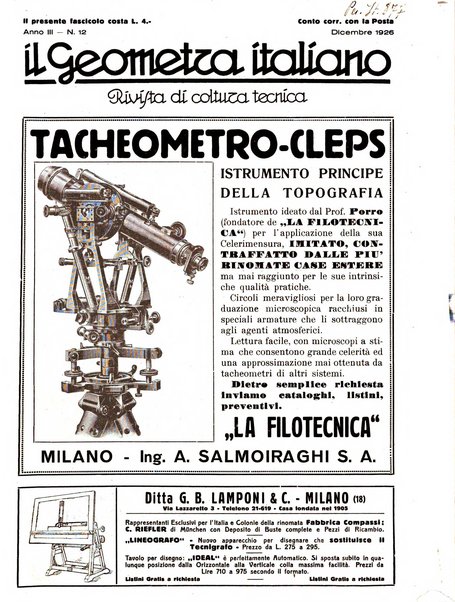 Il geometra italiano rivista di coltura tecnica e di difesa sindacale