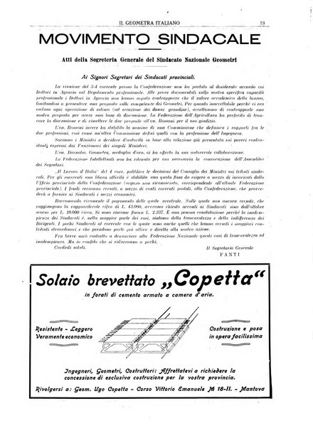 Il geometra italiano rivista di coltura tecnica e di difesa sindacale