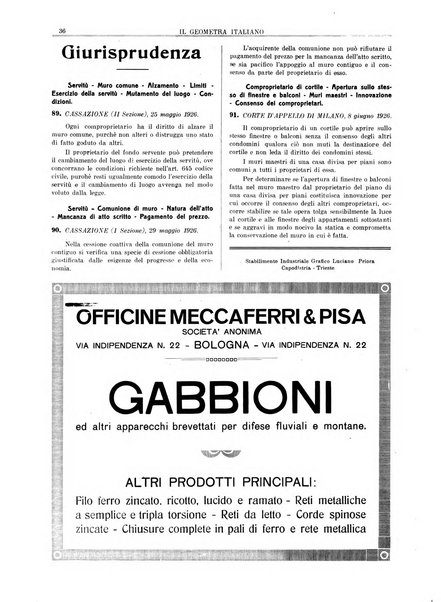 Il geometra italiano rivista di coltura tecnica e di difesa sindacale