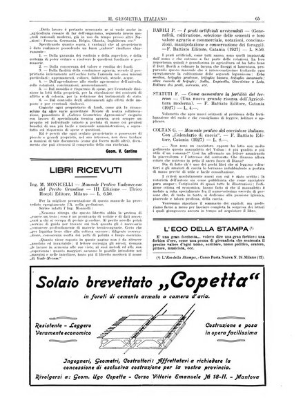 Il geometra italiano rivista di coltura tecnica e di difesa sindacale