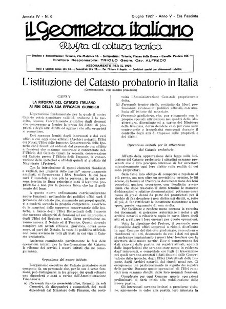 Il geometra italiano rivista di coltura tecnica e di difesa sindacale