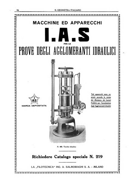 Il geometra italiano rivista di coltura tecnica e di difesa sindacale