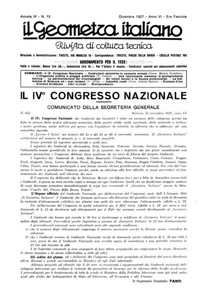 Il geometra italiano rivista di coltura tecnica e di difesa sindacale