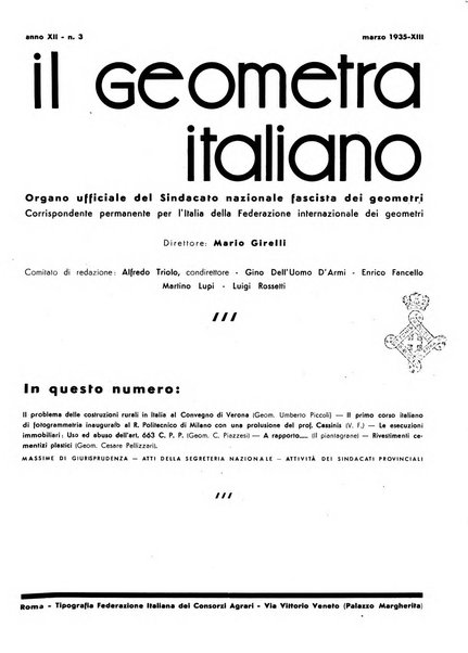 Il geometra italiano rivista di coltura tecnica e di difesa sindacale