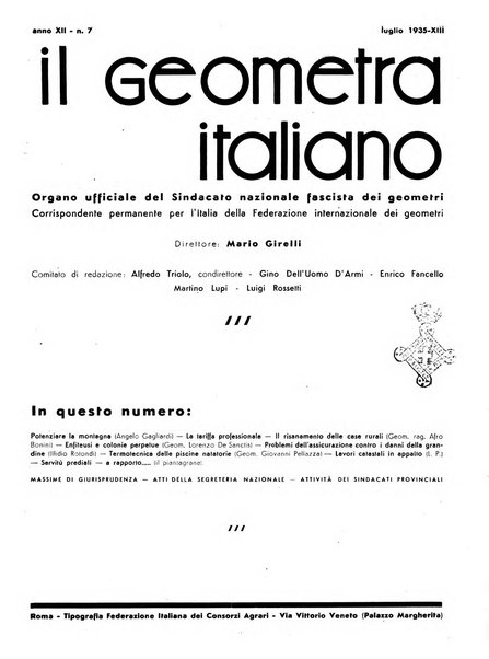 Il geometra italiano rivista di coltura tecnica e di difesa sindacale