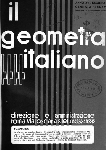 Il geometra italiano rivista di coltura tecnica e di difesa sindacale