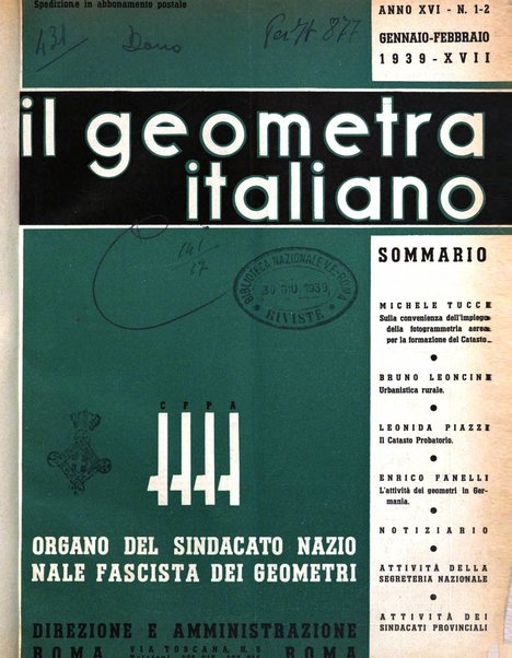 Il geometra italiano rivista di coltura tecnica e di difesa sindacale