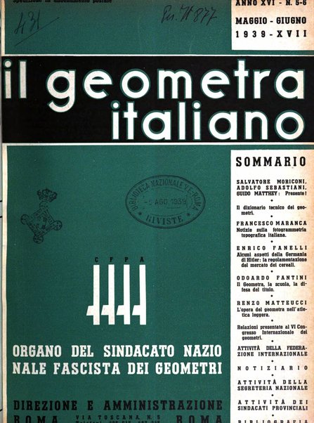 Il geometra italiano rivista di coltura tecnica e di difesa sindacale