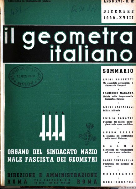 Il geometra italiano rivista di coltura tecnica e di difesa sindacale