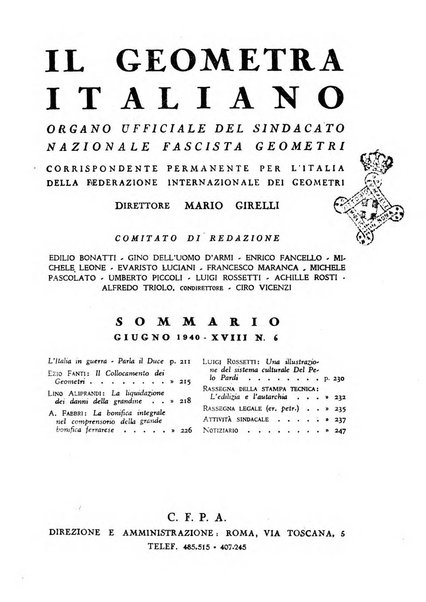 Il geometra italiano rivista di coltura tecnica e di difesa sindacale