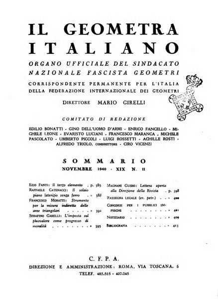 Il geometra italiano rivista di coltura tecnica e di difesa sindacale