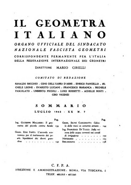 Il geometra italiano rivista di coltura tecnica e di difesa sindacale