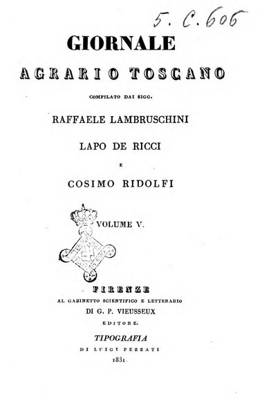 Giornale agrario toscano