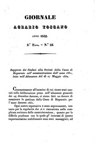 Giornale agrario toscano