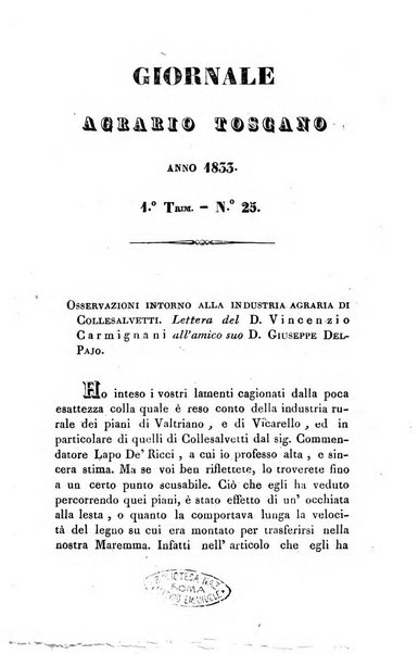 Giornale agrario toscano