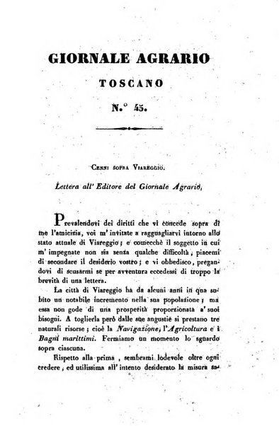 Giornale agrario toscano