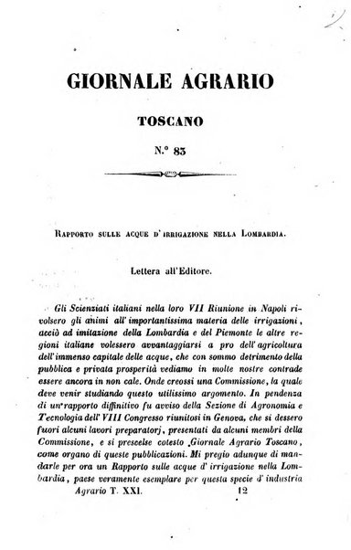 Giornale agrario toscano