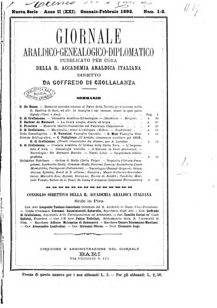 Giornale araldico, genealogico, diplomatico italiano