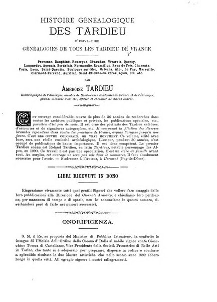 Giornale araldico, genealogico, diplomatico italiano