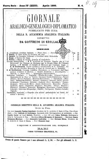Giornale araldico, genealogico, diplomatico italiano