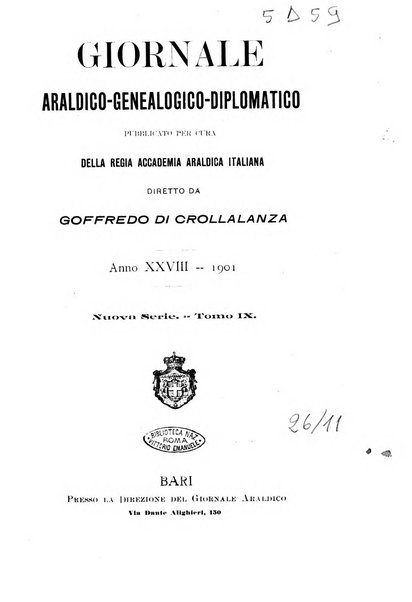 Giornale araldico, genealogico, diplomatico italiano