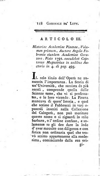 Giornale de'letterati