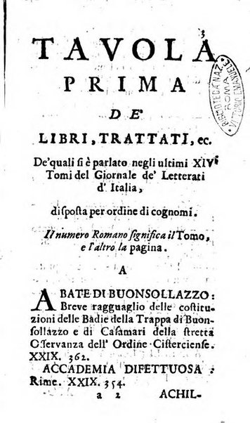 Giornale de' letterati d'Italia