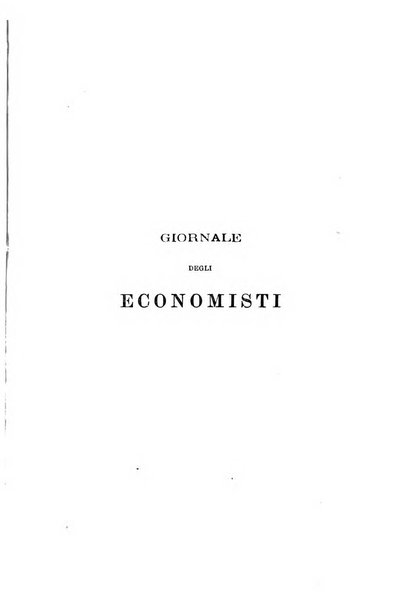 Giornale degli economisti organo dell'Associazione per il progresso degli studi economici