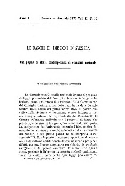 Giornale degli economisti organo dell'Associazione per il progresso degli studi economici