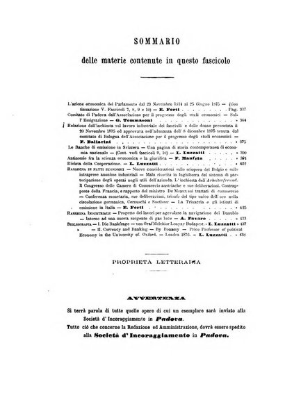 Giornale degli economisti organo dell'Associazione per il progresso degli studi economici