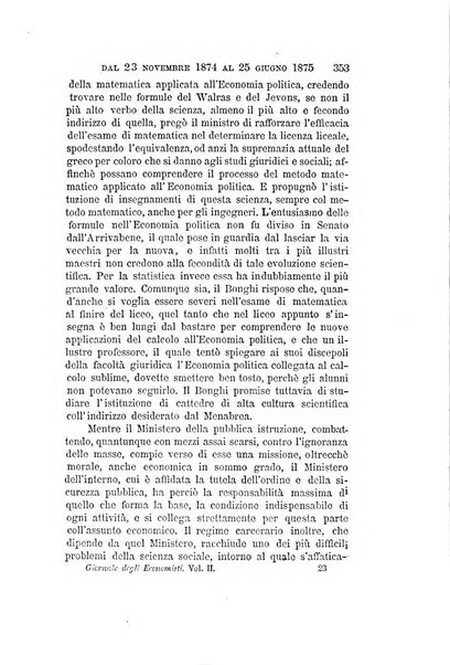 Giornale degli economisti organo dell'Associazione per il progresso degli studi economici