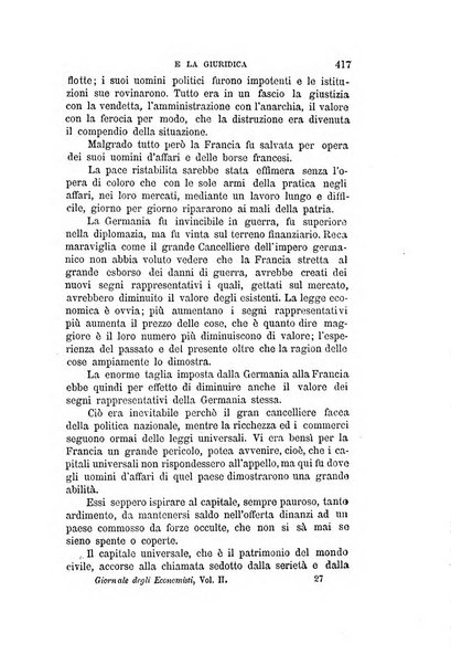 Giornale degli economisti organo dell'Associazione per il progresso degli studi economici