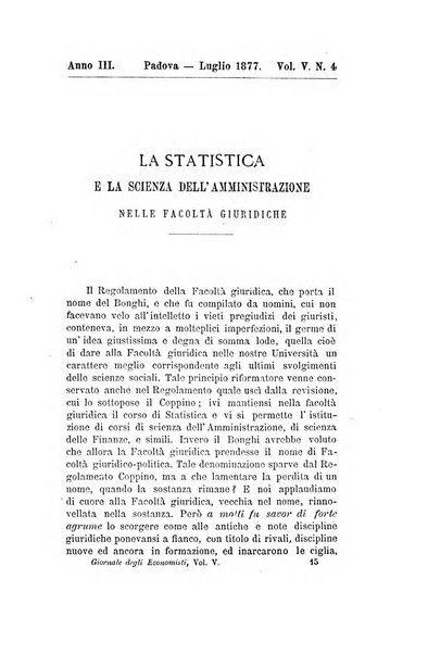 Giornale degli economisti organo dell'Associazione per il progresso degli studi economici