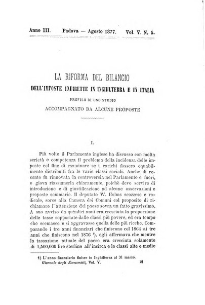 Giornale degli economisti organo dell'Associazione per il progresso degli studi economici