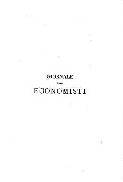 Giornale degli economisti organo dell'Associazione per il progresso degli studi economici