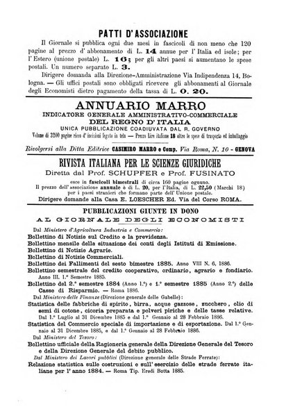 Giornale degli economisti organo dell'Associazione per il progresso degli studi economici