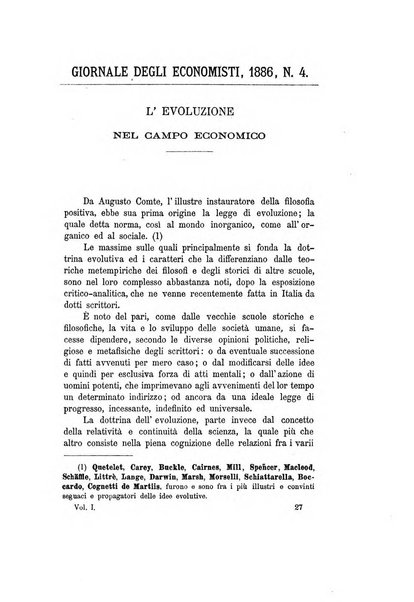 Giornale degli economisti organo dell'Associazione per il progresso degli studi economici