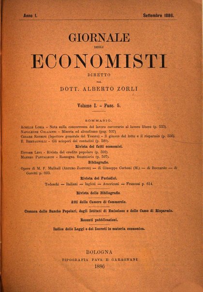 Giornale degli economisti organo dell'Associazione per il progresso degli studi economici