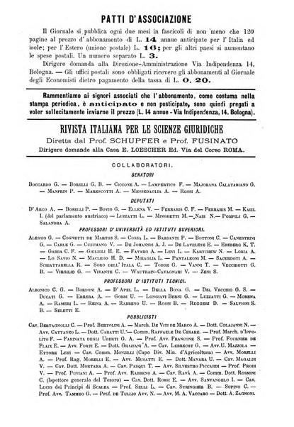 Giornale degli economisti organo dell'Associazione per il progresso degli studi economici