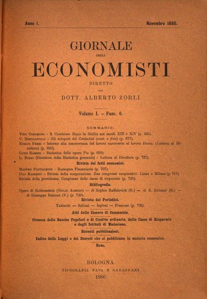 Giornale degli economisti organo dell'Associazione per il progresso degli studi economici