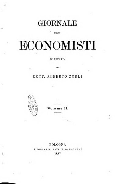 Giornale degli economisti organo dell'Associazione per il progresso degli studi economici