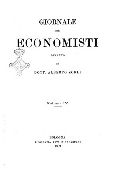 Giornale degli economisti organo dell'Associazione per il progresso degli studi economici