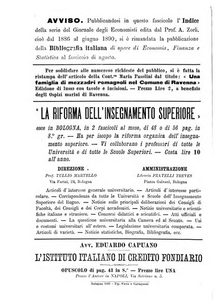 Giornale degli economisti organo dell'Associazione per il progresso degli studi economici