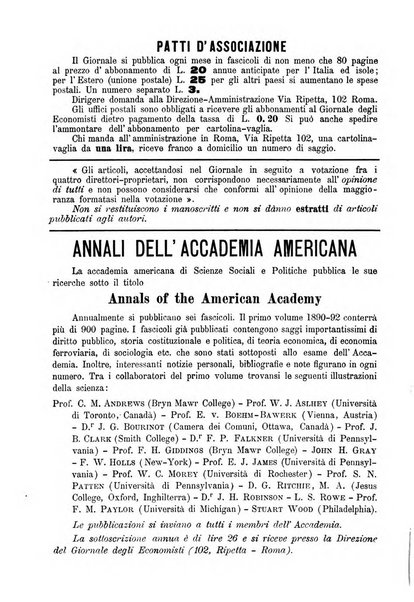 Giornale degli economisti organo dell'Associazione per il progresso degli studi economici